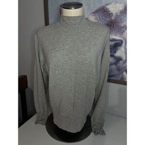 Athleta Women's XXS Light Gray High Neck Lightweight‎ Pullover Sweatshirt